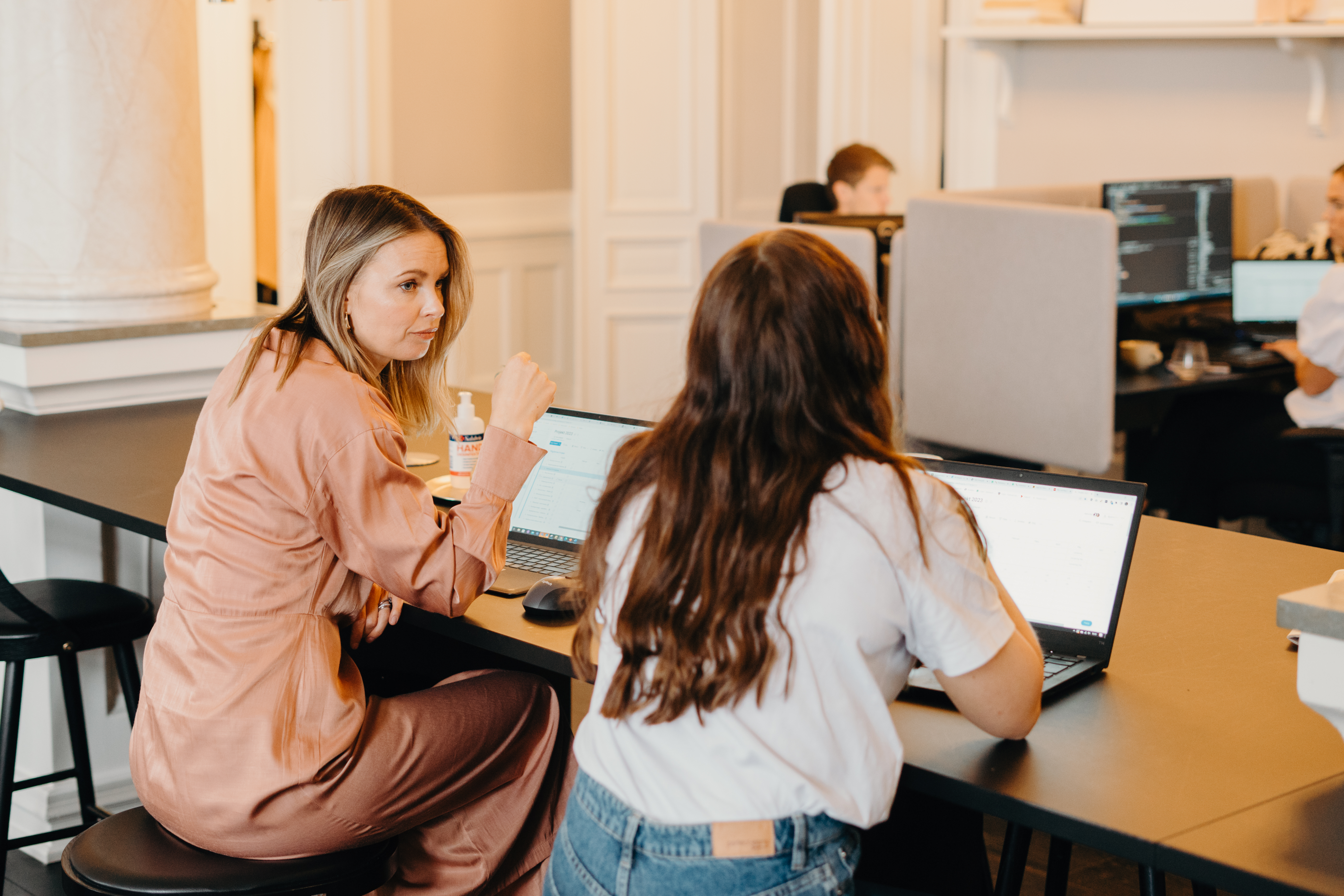 Malin Andersson, consulting manager and project leader, in conversation with Emma Sundman, who is a developer, project leader, and lead for the project part. 